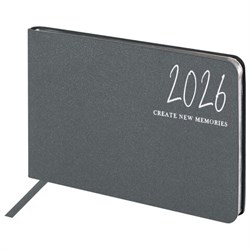 Еженедельник датированный 2026 МАЛЫЙ ФОРМАТ 105х160 мм, А6, BRAUBERG "Blaze", фольга, серый, 117218 - фото 15054365