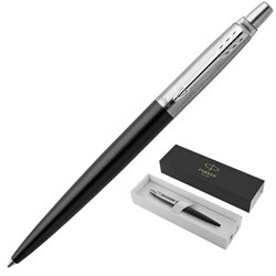 Ручка шариковая PARKER "Jotter Core Bond Street Black CT", корпус черный, детали хром, синяя, 1953184 - фото 15054713