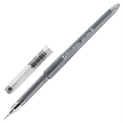 Ручка гелевая BRAUBERG DIAMOND, ЧЕРНАЯ, игольчатый узел 0,5 мм, линия письма 0,25 мм, 143379 - фото 15054761