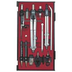 Готовальня профессиональная KOH-I-NOOR, 13 предметов, пластиковый пенал, 09452B0000PE - фото 15055145