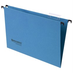 Подвесные папки А4/Foolscap (406х245 мм), до 80 листов, КОМПЛЕКТ 10 шт., синие, картон, BRAUBERG (Италия), 231793 - фото 15055526
