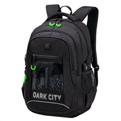 Рюкзак BRAUBERG CONTENT универсальный, 3 отделения, светоотражающий принт, "Dark city", 47х33х18 см, 270763 - фото 15055893