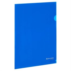 Папка-уголок А4, синяя, 0,10 мм, BRAUBERG EXTRA, 271699 - фото 15055922