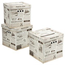 Короб для хранения из плотного микрогофрокартона 315х315х315 мм, КОМПЛЕКТ 3 шт., BRAUBERG HOME, 271818 - фото 15055929