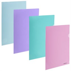 Папка-уголок ERICH KRAUSE "Diagonal Pastel", ассорти, 0,18 мм, 50170 - фото 15056065