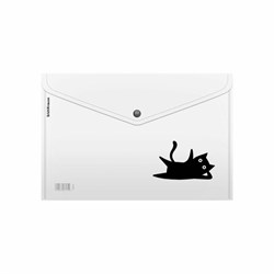 Папка-конверт с кнопкой ERICH KRAUSE "Clear Cat", A4, до 120 листов, непрозрачный, 0,16 мм, 63500 - фото 15056141