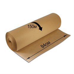 Крафт-бумага в рулоне, 840 мм x 150 м, плотность 78 г/м2, Марка А (Коммунар), BRAUBERG, 440147 - фото 15057859