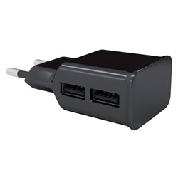 Зарядное устройство сетевое (220 В) RED LINE NT-2A, 2 порта USB, выходной ток 2,1 А, черное, УТ000009404 - фото 15057897