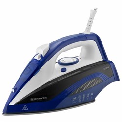 Утюг BRAYER BR4002BL, 2400 Вт, керамическое покрытие, самоочистка, антикапля, антинакипь, синий - фото 15057977