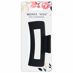 Краб для волос 10,5 см, soft-touch, чёрный, MONTE VITA (МОНТЕ ВИТА), 456999 - фото 15058125