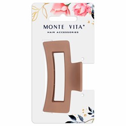 Краб для волос 8,5 см, soft-touch, коричневый, MONTE VITA (МОНТЕ ВИТА), 457001 - фото 15058126