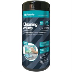 Салфетки для ЖК и LCD мониторов DEFENDER CLN30102 PRO, влажные, в тубе, 100 шт. - фото 15058262