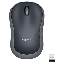 Мышь беспроводная LOGITECH M185, 2 кнопки + 1 колесо-кнопка, оптическая, черно-серая, 910-002238 - фото 15058276