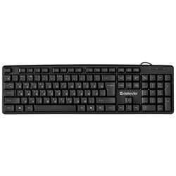 Клавиатура проводная DEFENDER Element HB-520, USB, 104 клавиши + 3 дополнительные клавиши, черная, 45522 - фото 15058280