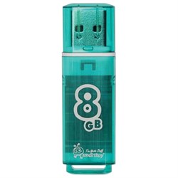 Флеш-диск 8 GB, SMARTBUY Glossy, USB 2.0, зеленый, SB8GBGS-G - фото 15058287