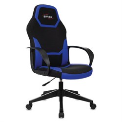Кресло компьютерное BRABIX "Alpha GM-018", ткань/экокожа, черное/синее, 532638, GM-018_532638 - фото 15058663