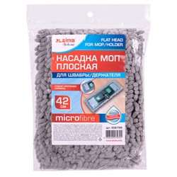 Насадка МОП плоская для швабры/держателя 42 см, карманы, ворсистая микрофибра, LAIMA HOME, 606799 - фото 15059334