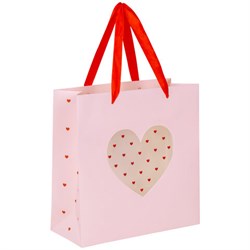Пакет подарочный (1 штука) 20х20х8 см, ЗОЛОТАЯ СКАЗКА "With LOVE", с прозрачным окном, 608255 - фото 15059480