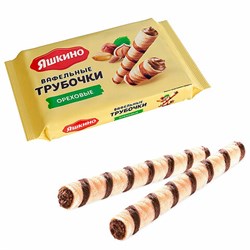 Вафельные трубочки ЯШКИНО "Ореховые" с ореховой начинкой, 190 г, КВ328 - фото 15059878