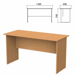 Стол письменный "Бюджет", 1360х600х740 мм, груша ароза, 402661-336 - фото 15060324