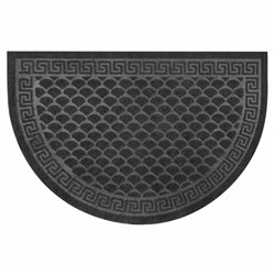 Коврик придверный 60х90 см, СЕРЫЙ, грязезащитный, 430 г/м2, ПОЛУКРУГ, фактурный рисунок ЧЕШУЙКИ, ЛЮБАША, 701052 - фото 15060885