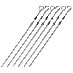 НАБОР плоских шампуров 6 шт. размер 450х10х1,5 мм, ЧЕХОЛ ДЛЯ ХРАНЕНИЯ В КОМПЛЕКТЕ, нержавеющая сталь, 701735 - фото 15060932