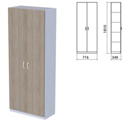 Шкаф закрытый "Бюджет", 716х349х1810 мм, дуб сонома (КОМПЛЕКТ) - фото 15061466