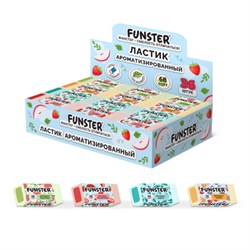 Ластик ароматизированный FUNSTER (ФАНСТЕР) "SWEET", 54х23х10 мм, скошенный, картонный держатель, экологичный ПВХ, ассорти, 272727 - фото 15068989