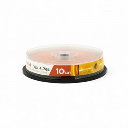 Диски DVD+R (плюс) MIREX, 4,7 Гб, 16x, Cake Box (упаковка на шпиле), КОМПЛЕКТ 10 шт., UL130013A1L - фото 15074189