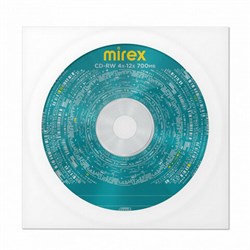 Диск CD-RW MIREX, 700 Мб, 4-12x, бумажный конверт, 1 штука, UL121002A8C - фото 15074190