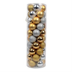 Шары елочные НАБОР 50 шт., 6 см, "Gold&Silver Spark", пластик, золото/серебро, ЗОЛОТАЯ СКАЗКА, 592452 - фото 15079184