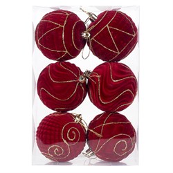 Шары елочные 6 шт., 8 см, "Burgundy Charm", пластик, софт-тач, бургунди, ЗОЛОТАЯ СКАЗКА, 592453 - фото 15079185