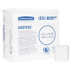 Бумага туалетная листовая KIMBERLY-CLARK Hostess КОМПЛЕКТ 32 шт., 250 листов, 18,6х11 см, 2-слойная, 8035 - фото 15083368