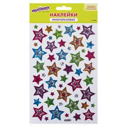 Наклейки виниловые "Звезды", многоразовые, голографические, 14х21 см, ЮНЛАНДИЯ, 661809 - фото 15083971