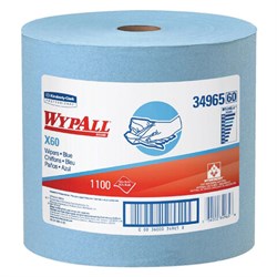 Протирочный нетканый материал KIMBERLY-CLARK Wypall X60, 1100 листов в рулоне, 31,5х34 см, голубой, 34965 - фото 15083988