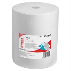 Протирочный нетканый материал KIMBERLY-CLARK Wypall X60, 650 листов в рулоне, 42х38 см, белый, 8349 - фото 15083990