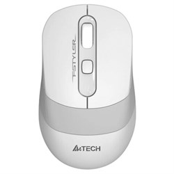 Мышь беспроводная с бесшумным кликом A4TECH Fstyler FG10, USB, 4 кнопки, оптическая, белая, 1147569 - фото 15093876