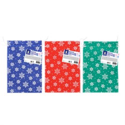 Подарочный мешок (1 шт.) новогодний, 30х20 см, "Snowflakes", нетканый материал, 3 цвета ассорти, ЗОЛОТАЯ СКАЗКА, 592535 - фото 15102791