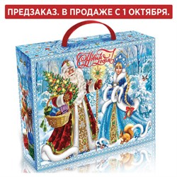 Подарок новогодний "УЗОРЫ ЗИМНИЕ", НАБОР конфет 1000 г, картонная коробка, МОСУПАК - фото 15106165