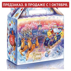 Подарок новогодний "ДЕД МОРОЗ НА САНЯХ", НАБОР конфет 1500 г, картонная коробка, МОСУПАК - фото 15106168