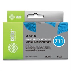 Картридж струйный CACTUS (CS-CZ130) для плоттеров HP DesignJet T120/T520, голубой - фото 15109910