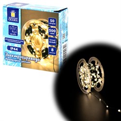 Электрогирлянда-нить уличная "Роса" IP44, 50 м, 500 LED, теплый белый, 220V, контроллер, ЗОЛОТАЯ СКАЗКА, 591362 - фото 15110695
