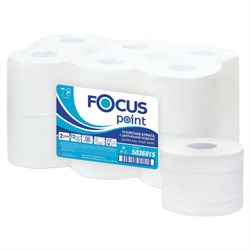 Бумага туалетная с центральной вытяжкой 120 м, FOCUS Point, 2-слойная, белый, КОМПЛЕКТ 12 рулонов, 5036915 - фото 15117525