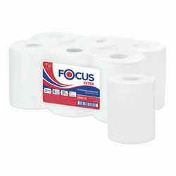 Полотенца бумажные с центральной вытяжкой 125 м FOCUS (Система М2) Jumbo, 2-слойные, белые, КОМПЛЕКТ 6 рулонов, 5036772 - фото 15117526