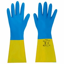 Перчатки латексно-неопреновые КЩС ULTRA NEOPRENE химически устойчивые, х/б напыление, р-р 10-10,5 XL (оч больш) RABBITEX (РАББИТЕКС) 701116 - фото 15117608