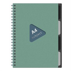 Тетрадь обложка пластик, А4 80 л., гребень, 4 разделителя, клетка, BRAUBERG, зеленый, 405363 - фото 15133408