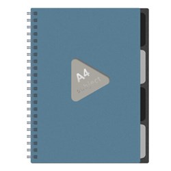 Тетрадь обложка пластик, А4 80 л., гребень, 4 разделителя, клетка, BRAUBERG, синий, 405364 - фото 15133409