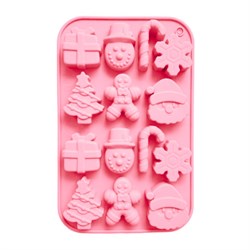 Форма для выпечки новогодняя 21х13см "Xmas Sweets", силикон, 14 ячеек, рецепт, ЗОЛОТАЯ СКАЗКА, 592471 - фото 15133433