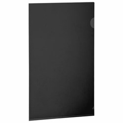 Папка-уголок жесткая прозрачная А4 BRAUBERG UNIVERSAL, черная, 0,15 мм, 273051 - фото 15135277