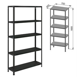 Стеллаж металлический BRABIX "ГРАФИТ MS KD-180/40/70-5", лофт, 1800х700х400 мм, 5 полок, 291268, S240BR124593 - фото 15140131